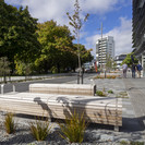 Seating element on the ARP promenade.
Photography Boffa Miskell.