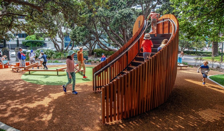 As well as encouraging families to visit Parliament, the play space is designed to cater for the increasing number of inner city apartment dwellers. Photo credit: Julian Butler