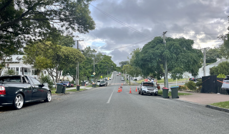 Grey Lynn’s Dryden Street in Auckland which flooded quickly last Friday.