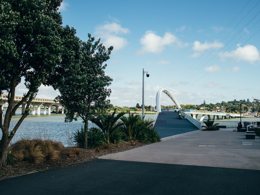 Gentle lazy breezes' lands at Te Hōpua-ā-Rangi historic causeway public space on the on the old bridge alignment