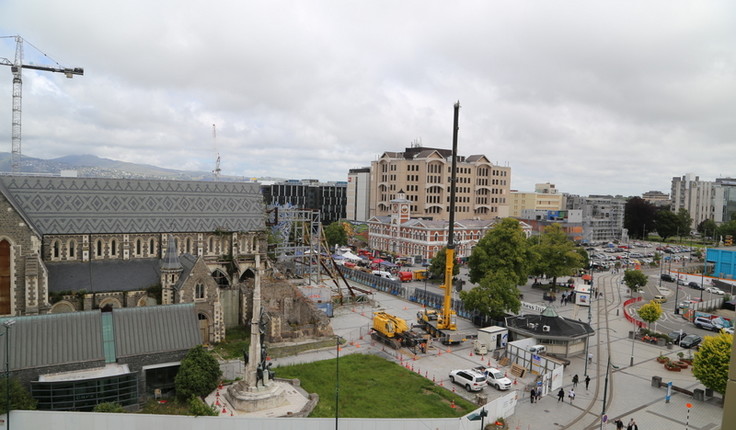 The Cathedral was affected by earthquakes on 5 December 1881, 1 September 1888 and 16 November 1901. Each time the spire was damaged. After the 1901 earthquake, the top of the tower was replaced by hardwood sheathed in copper. The building suffered minor damage in the earthquakes of September and December 2010, but was devastated by the 22 February 2011 earthquake. Photo credit: Tim Church