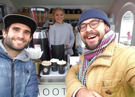 Cam Perkins (right) with food truck entrepeneurs – Maddie of Blitzd Smoothie Bowls and Pato of Good Karma