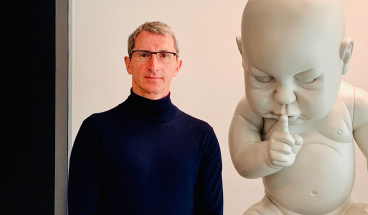 John Potter and friend in the Boffa Miskell North Studio in Auckland.