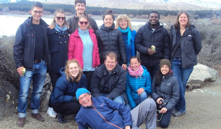 Simon on a field trip with students.