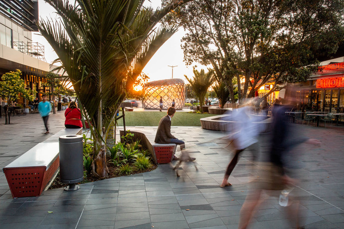 An activated Plaza. Image Credit: Nathan Young, Wraight + Associates