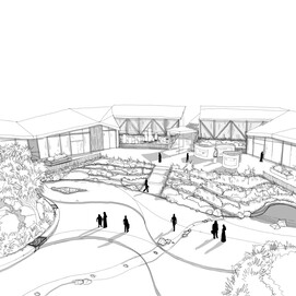 Kuirau visitors centre courtyard - concept sketch