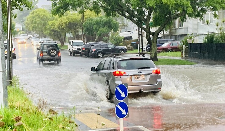 Flooding in Auckland’s Grey Lynn on the night of January 27.