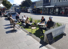 Beca outside Revelry café on Karangahape Road