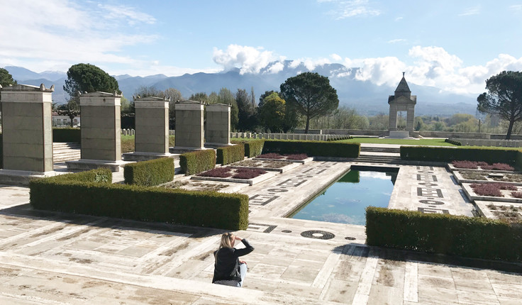 A place for reflection; the pristine grounds and impressive monuments for the many troops who fought and died here.