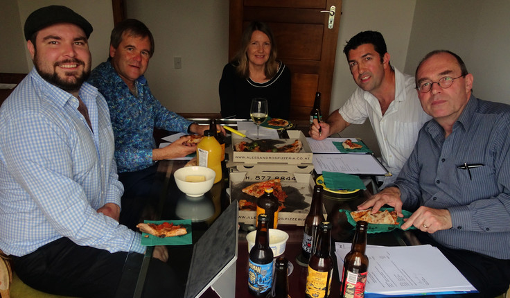 left to right: Josh Hunt, John Hudson, Sara Gerard, Ant Rewcastle, John Brenkley.