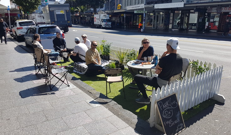 Beca outside Revelry café on Karangahape Road