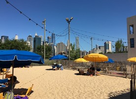 Brooklyn Bridge Park summer time fun at the pop up beach.