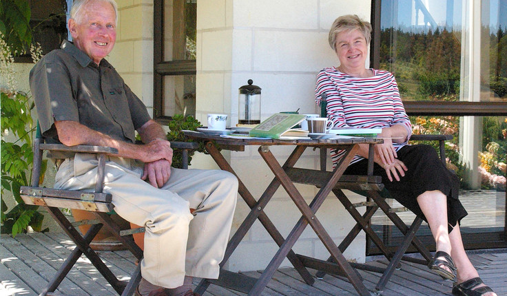 Lawrie and Lena Metcalf at their former ‘Greenwood’ property in Nelson. Photo: Melanie Kinsey.