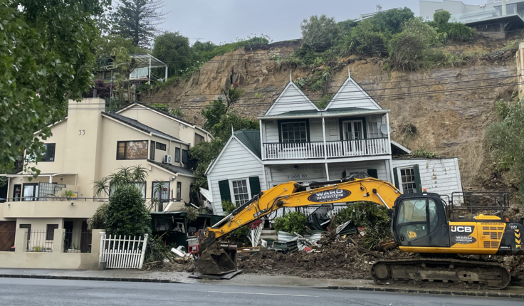 One person lost their life in this Remuera house slip during the flood emergency.