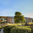 Panoramic view of the pocket park and facility from the playground.