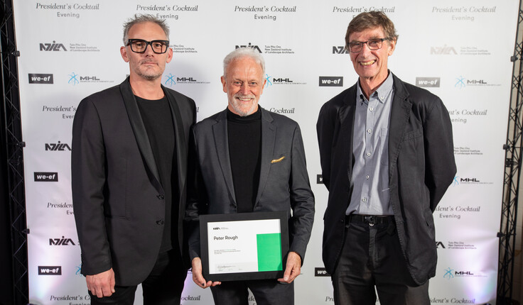 New NZILA Life Member Peter Rough (middle) with Henry Crothers (left) and Simon Swaffield.