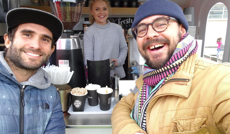 Cam Perkins (right) with food truck entrepeneurs – Maddie of Blitzd Smoothie Bowls and Pato of Good Karma