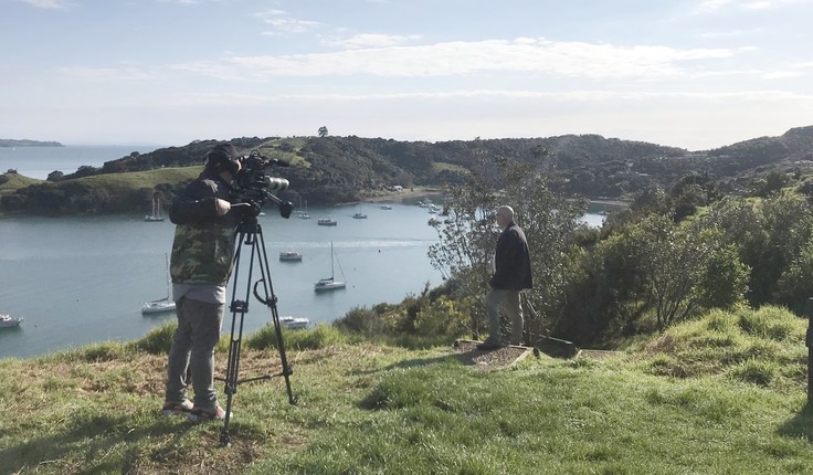 Dennis Scott looks over the Matiatia entrance to Waiheke Island.