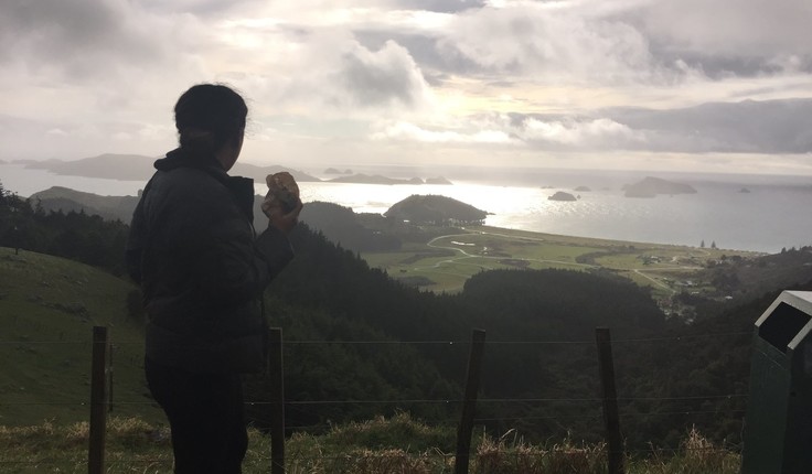 Jackie Paul looks out towards Matauri Bay in the Far North.