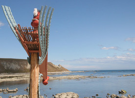 Maui, who braced himself against the Kaikoura Peninsula when he pulled up the North Island, at the start of the Kaikoura Peninsula Walkway. Image Neil Challenger