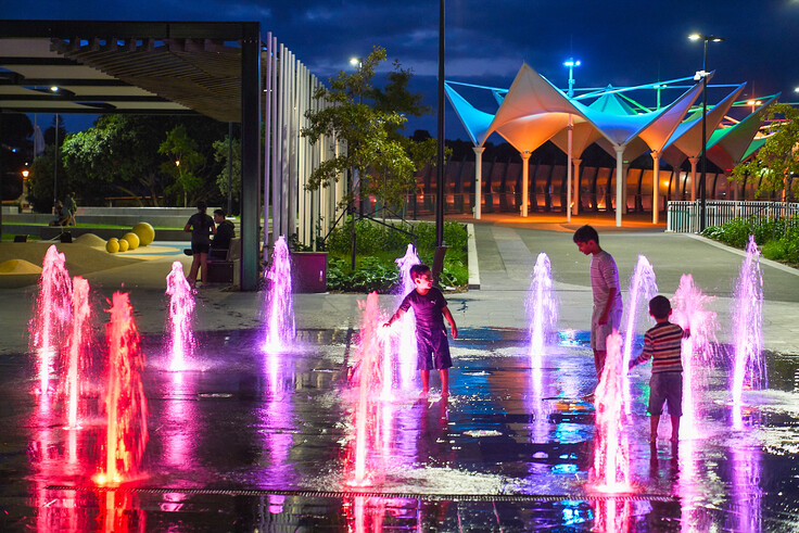 Pūtahi Park Whangārei
Interactive water feature at night