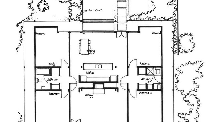 Floorplan, Alington House, 1962, Karori. Image: Alexander Turnbull Library, WH Alington Collection.