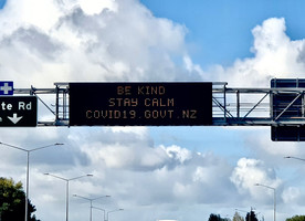 A sign on Auckland’s Northern Motorway